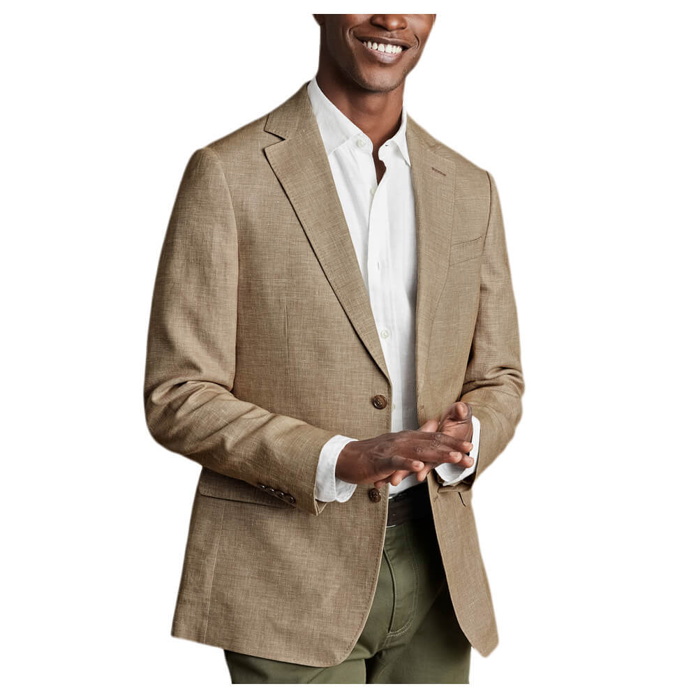 Charles Tyrwhitt Linen Cotton Jacket – Taupe